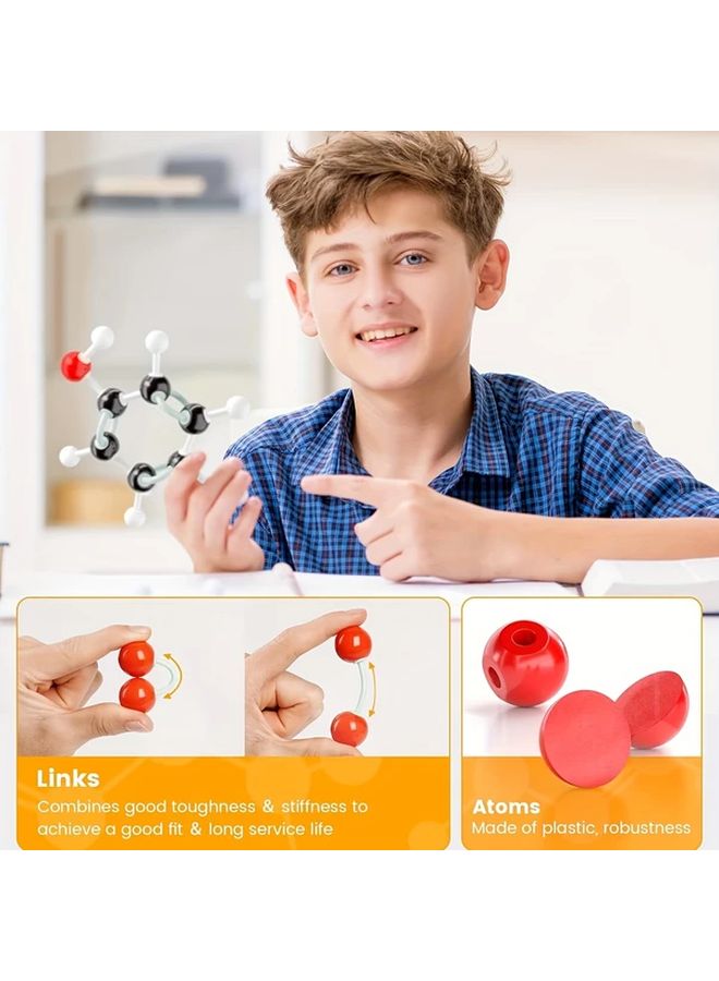 135 قطعة مجموعة نماذج جزيئية أداة تعلم بنية الذرة الكيميائية للطلاب والمعلمين - Image 4